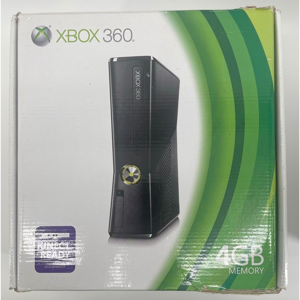 Microsoft Xbox 360 S 4GB Matte Black Model 1439 Bundle with Box Xtra Controller